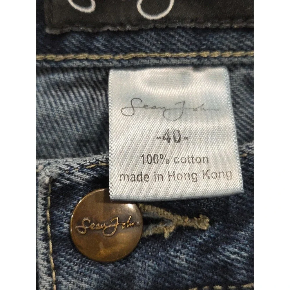 Vintage Y2K Sean John Baggy Medium Wash Jeans Mens Sz 40x32 Hip Hop